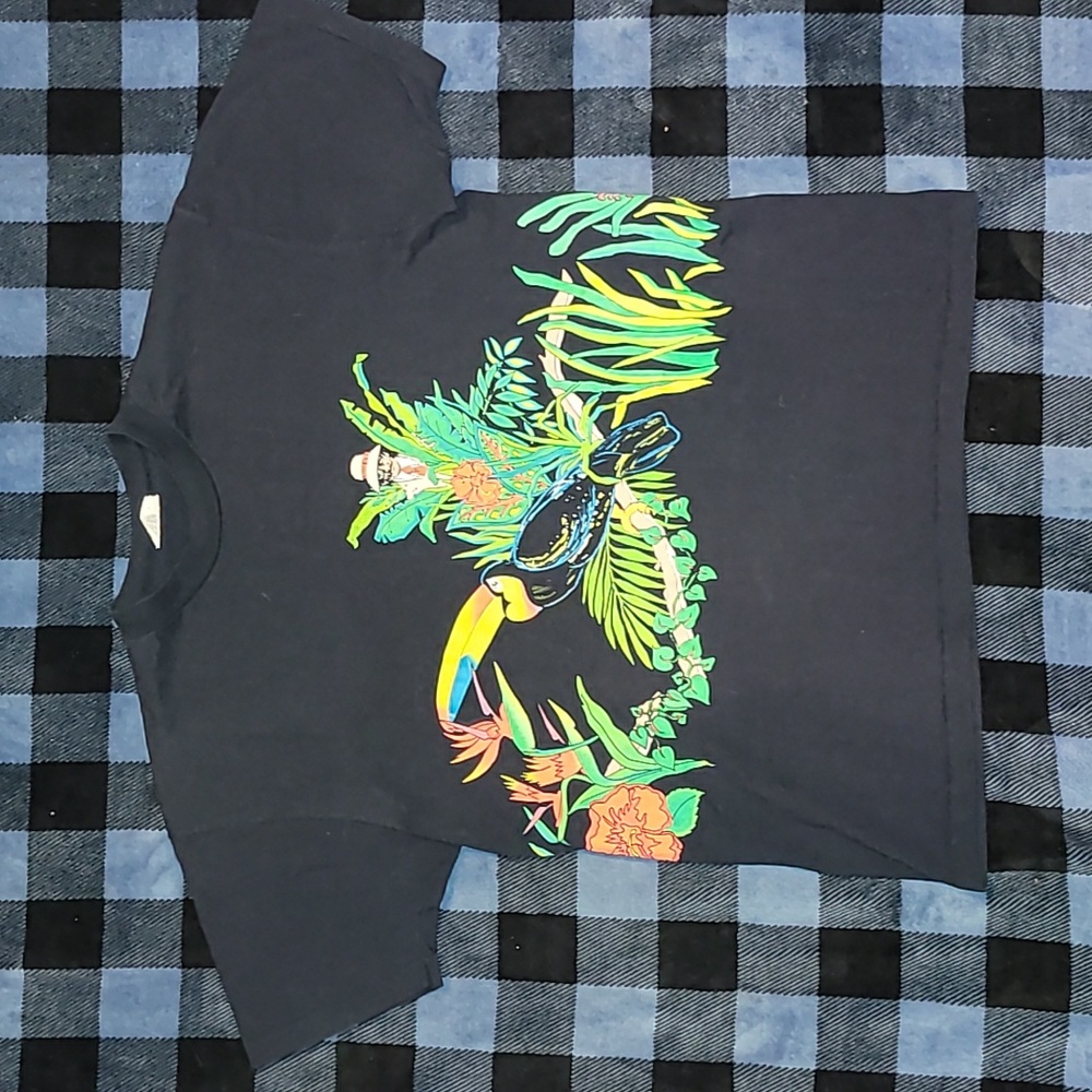 Vintage. Made in USA. Panama Jack. Tropical neon. Large. Single stitched